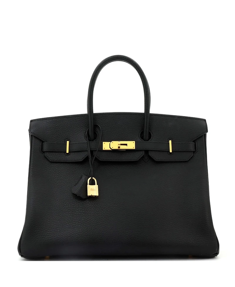 Pre-Owned Hermes Birkin 35 Handbag Ardennes with Gold Hardware