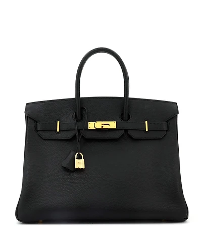 Pre-Owned Hermes Birkin 35 Handbag Ardennes with Gold Hardware