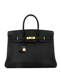 Pre-Owned Hermes Birkin 35 Handbag Ardennes with Gold Hardware