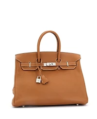 Pre-Owned Hermes Birkin Handbag Clemence with Palladium Hardware