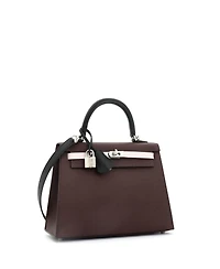 Pre-Owned Hermes Kelly 25 Handbag Tricolor Epsom with Palladium Hardware