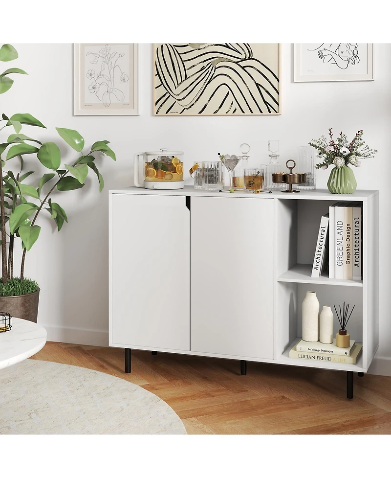 Sideboard Buffet Cabinet Kitchen Storage with Adjustable Shelves for Dining Room or Living Room