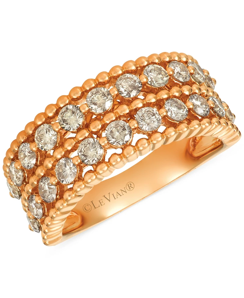 Le Vian Nude Diamond Double Row Beaded Ring (1-1/3 ct. t.w.) in 14k Rose Gold