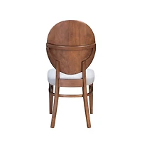 Set of Two Classic King Louis Back Dining Chairs with Fabric Upholstery
