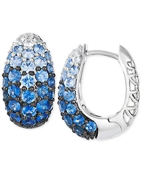 Le Vian Denim Ombre (3-1/4 ct. t.w.) & White Sapphire (1/4 ct. t..w) Dome Cluster Hoop Earrings in 14k White Gold