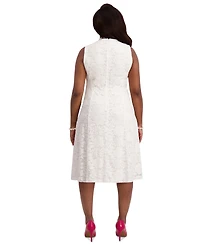Kasper Women's Sleeveless Lace Fit & Flare Dress, Regular Plus Sizes