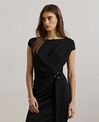 Lauren Ralph Women's Ring-Trim Jersey Cap-Sleeve Dress