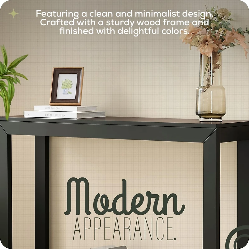 Kings Brand Furniture Russel Long Console Table - Minimalist and Slim Entryway for Decorative Displays, Sofa