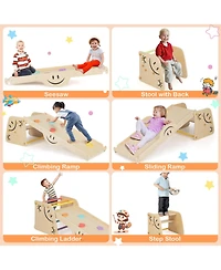 Wooden Climbing Toy Triangle Climber Set with Seesaw
