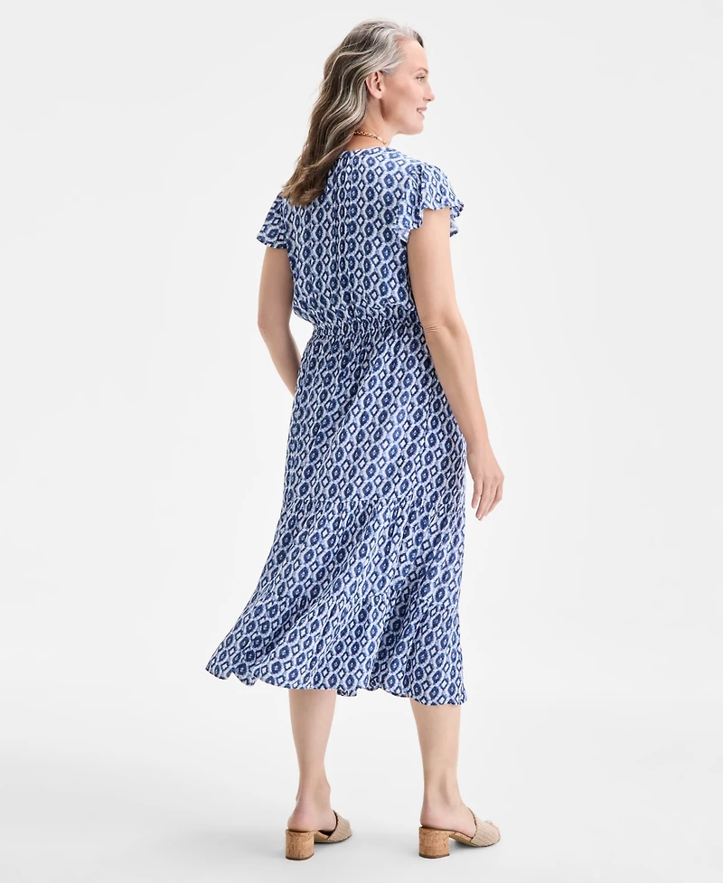 Style & Co Petite Printed Tiered Dress, Exclusively at Macy's