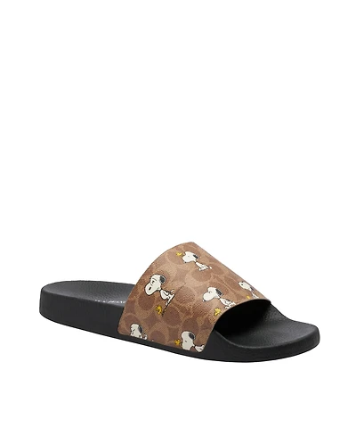 Coach X Peanuts Men's Signature Canvas Snoopy Print Pool Slide
