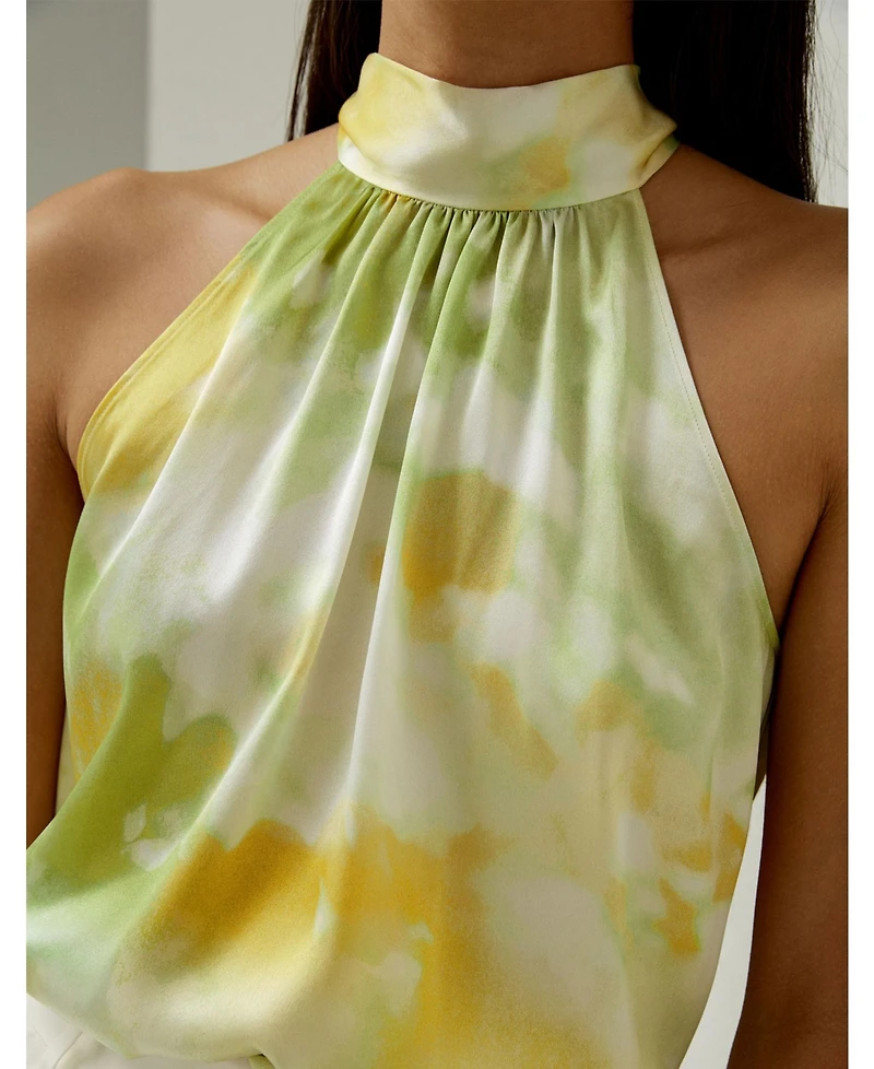 Lilysilk Women's Print Silk Charmeuse Halter Neck Top