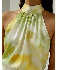 Lilysilk Women's Print Silk Charmeuse Halter Neck Top