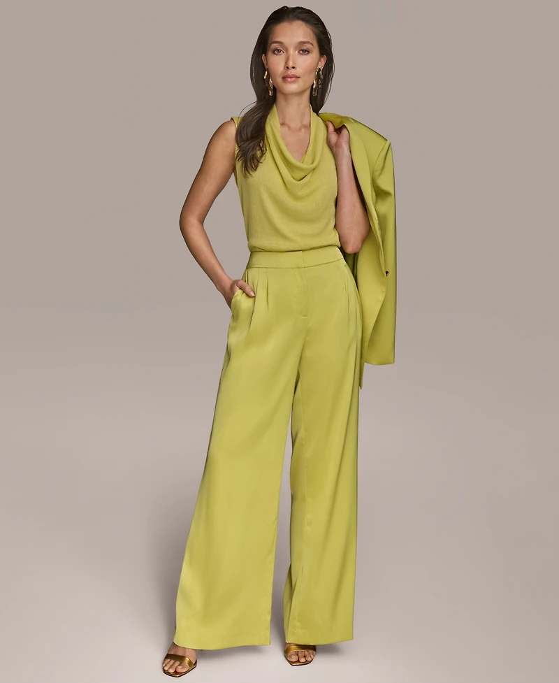 Donna Karan New York Women's Satin Wide-Leg Pants, Regular & Petite