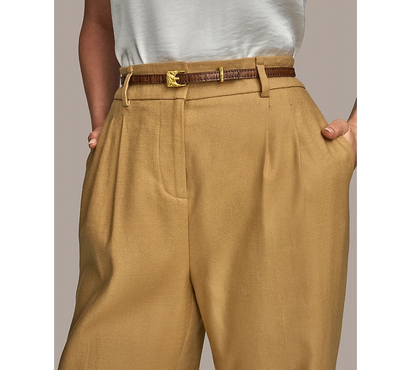 Donna Karan New York Women's Linen-Blend Wide-Leg Pants, Regular & Petite