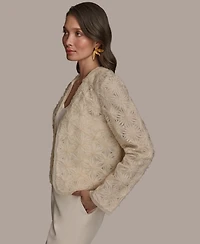 Donna Karan New York Women's Collarless Rosette Jacket