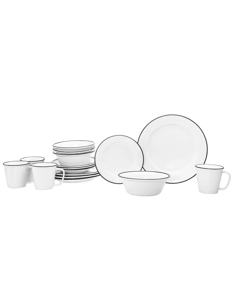Godinger Bistro Black Band 16 Pc. Dinnerware Set, Service for 4