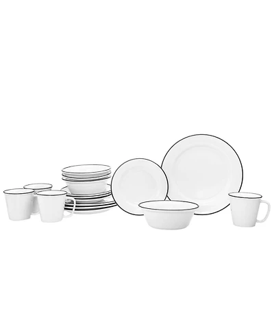 Godinger Bistro Black Band 16 Pc. Dinnerware Set, Service for 4