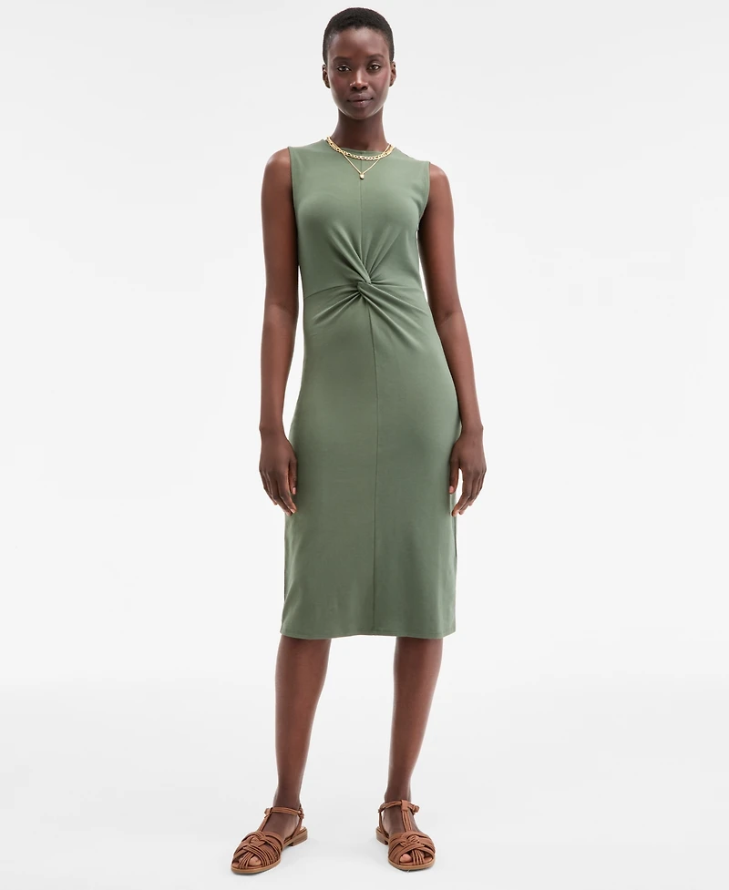 On 34th Women's Knot-Front Knit Midi Dress