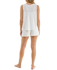 Roudelain Women's Eyelet Tank Top & Short Pajama Set