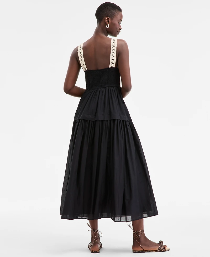 On 34th Women's Cotton Voile Crochet-Bodice Dress, Exclusively at Macy's