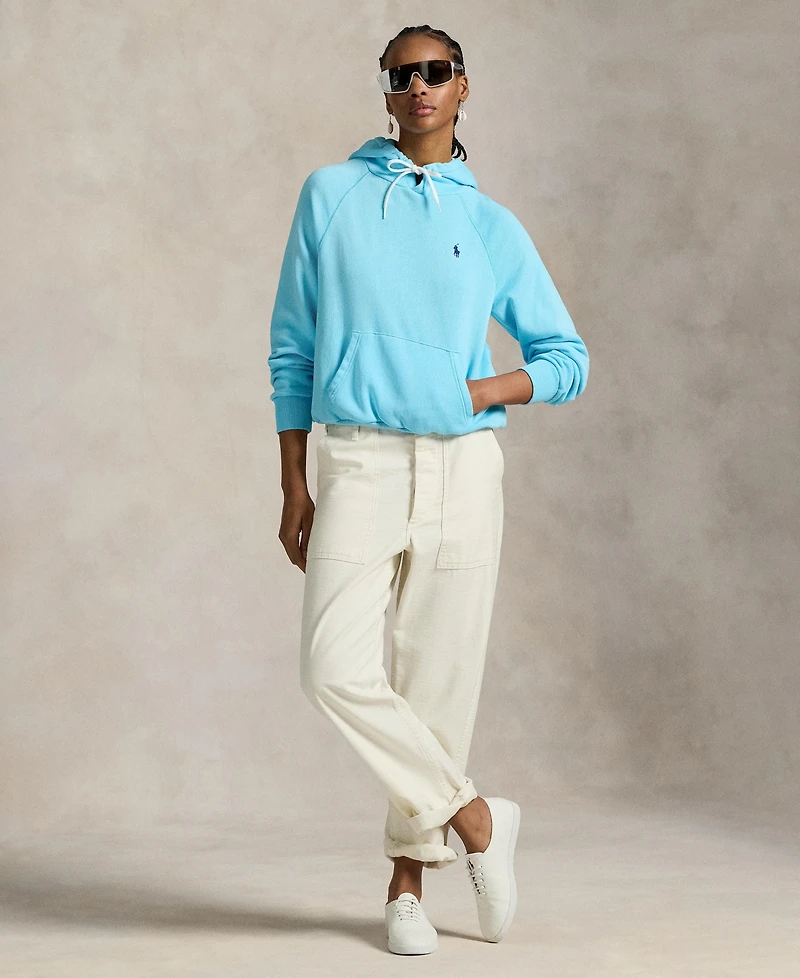 Polo Ralph Lauren Women's Shrunken Fit Lightweight Fleece Hoodie Sweatshirt