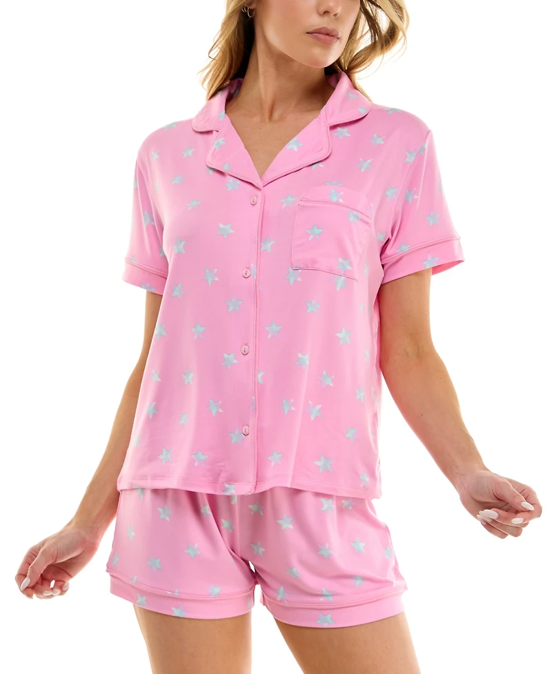 Roudelain Women's Yummy Notched-Collar Pajama Set