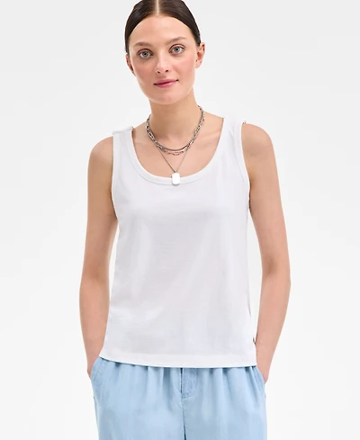 On 34th Women's Cotton Striped Scoop Tank Top