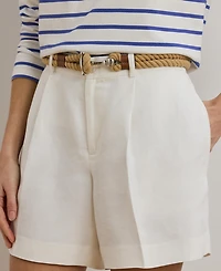 Lauren Ralph Lauren Women's Pleated Linen-Blend Twill Shorts