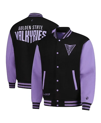 Fisll Men's and Women's Eclipse Black Golden State Valkyries Full-Snap Varsity Jacket