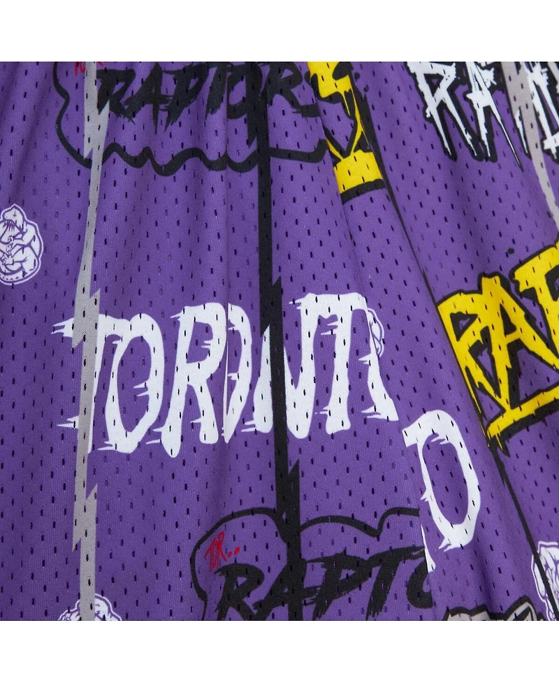 Mitchell & Ness Men's Purple Toronto Raptors 1998/99 Hardwood Classics Slap Sticker Swingman Shorts