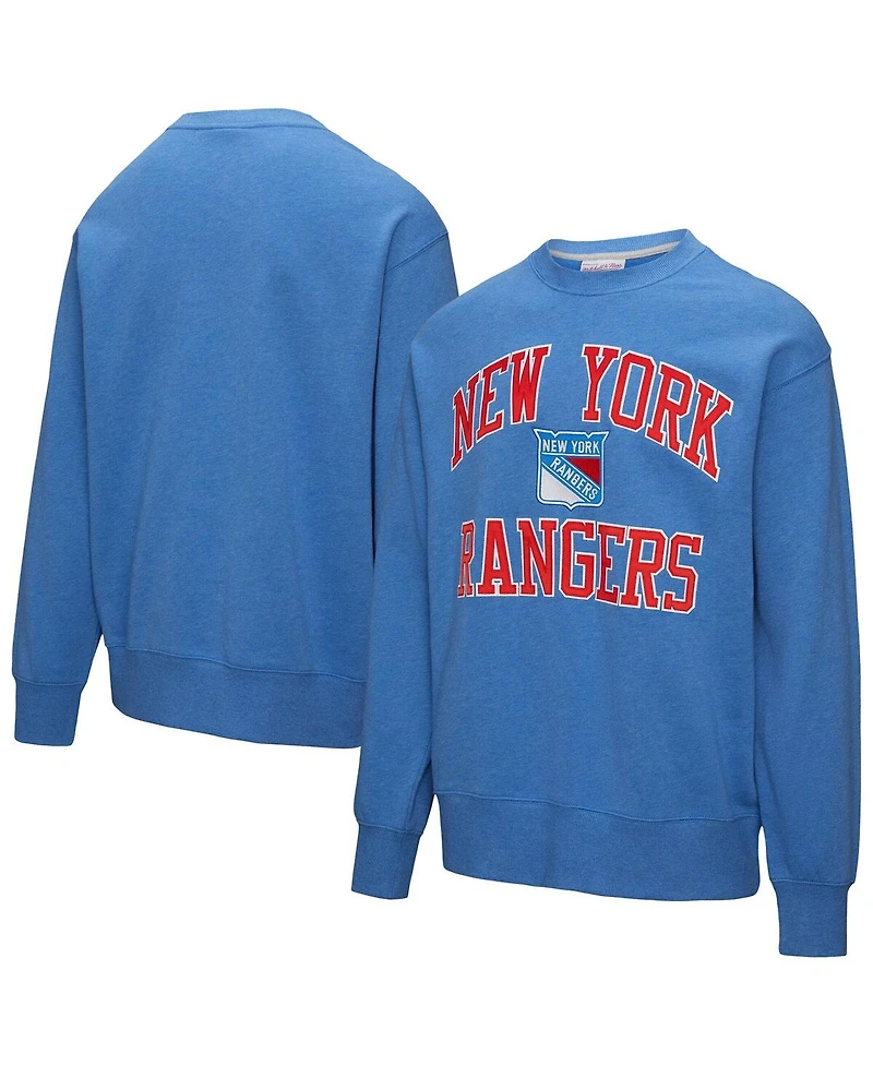 Mitchell & Ness Men's Blue New York Rangers Playoff Win Fleece Pullover Sweatshirt