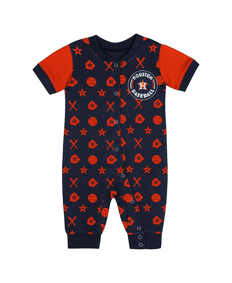 Outerstuff Newborn Navy Houston Astros Hard 90 Coveralls