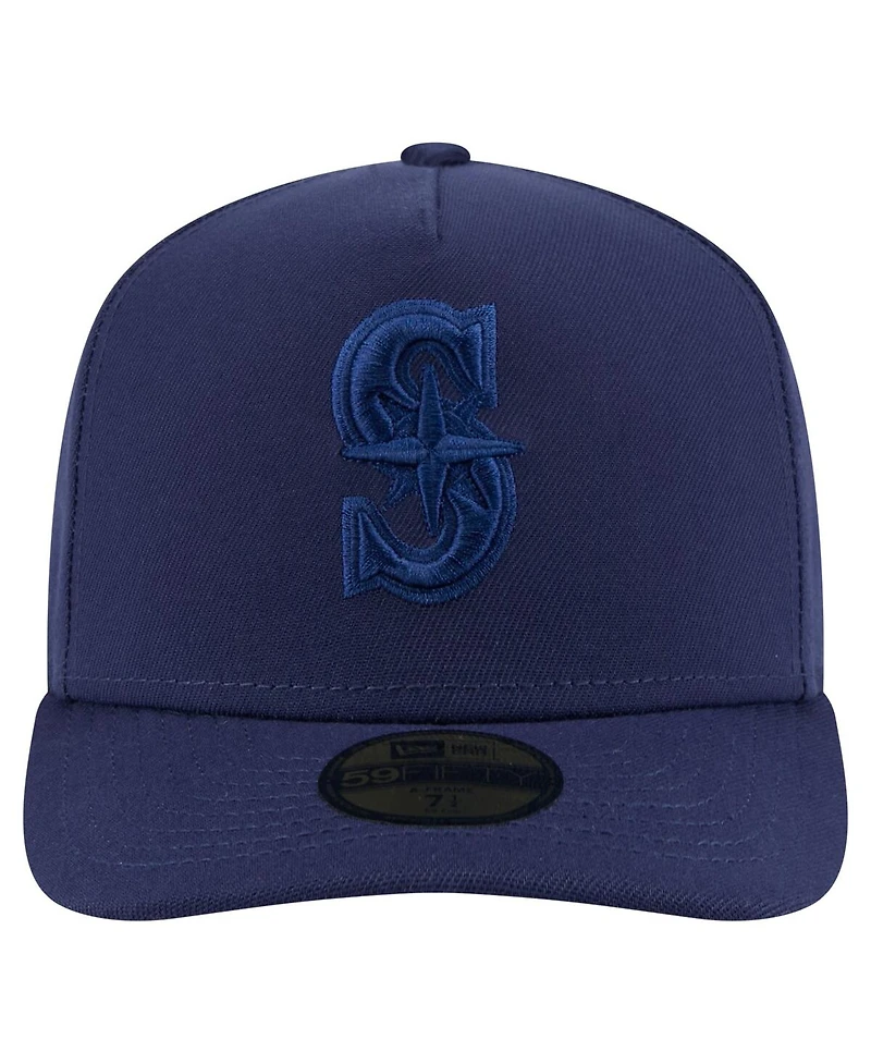 New Era Men's Navy Seattle Mariners Color Pack A-Frame 59FIFTY Fitted Hat