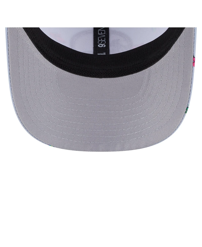 New Era Men's Light Blue/Gray Golden State Warriors Adventure Aloha Pattern 9SEVENTY Stretch Snap Hat