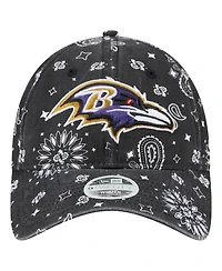 New Era Women's Black Baltimore Ravens Paisley 9TWENTY Adjustable Hat