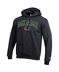 Champion Men's Miami Hurricanes Arch Over Logo Pullover Hoodie