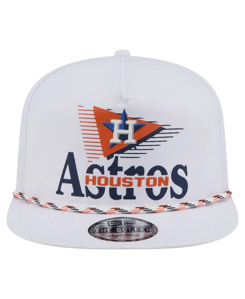 New Era Men's White Houston Astros Collide Golfer Snapback Hat
