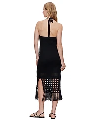 Sanctuary Women's Promenade Cotton Crochet Fringe-Hem Dress