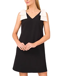 CeCe Women's V-Neck Contrast-Bow Sleeveless Dress