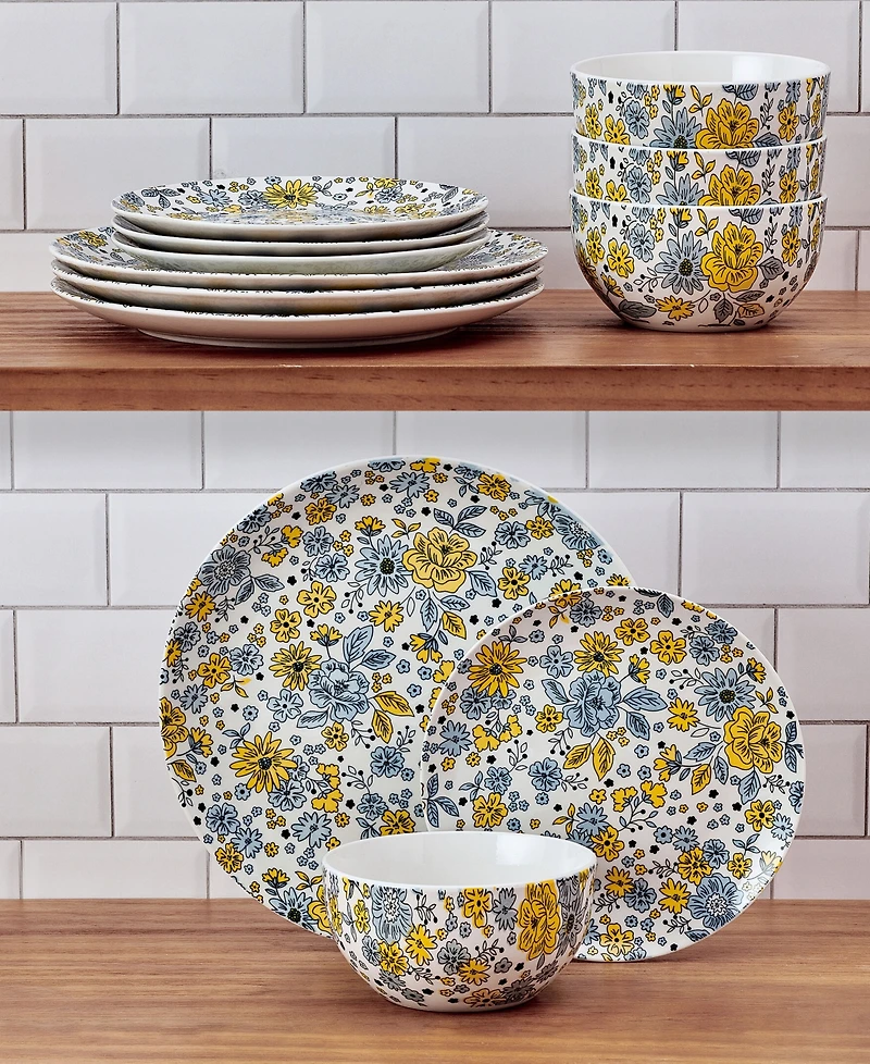 Pfaltzgraff Vibrant Garden 12-Pc. Dinnerware Set, Service for 4