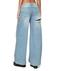 Edikted Women's Ripley Distressed Low Rise Jeans