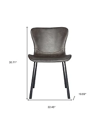 Set of 2 Faux Leather Side Chairs for Dining Room or Home Office Seating
