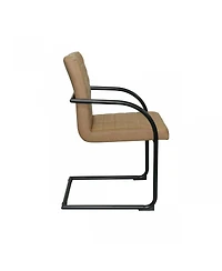 Set of 2 Faux Leather Industrial Dining Chairs for Home or Office Seating