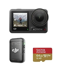 Dji Dji Osmo Action 4 4K 120fps Hdr IP68 Waterproof Action Camera Standard Combo Bundle with Mic Compact Digital Wireless Microphone 2.4 GHz System/Re