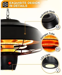 Electric Hanging Patio Heater With Led Light