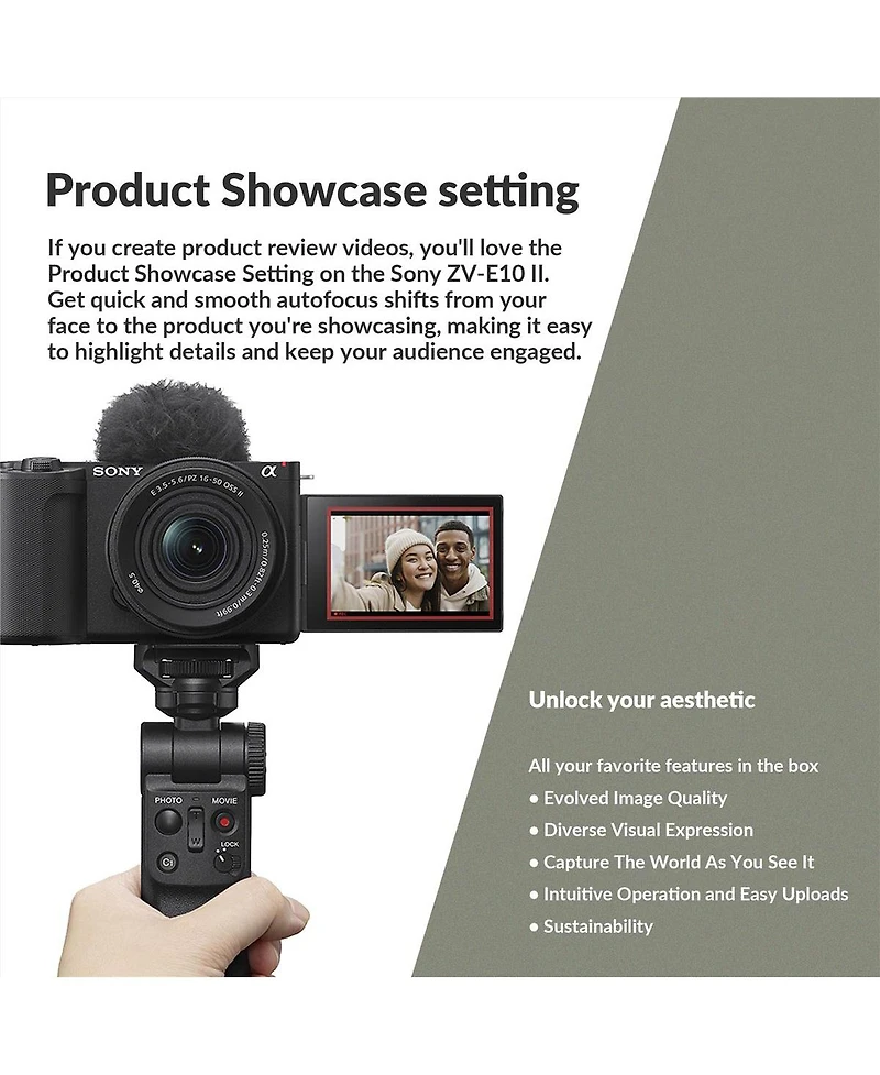 Sony Alpha Zv-E10 Ii Mirrorless Camera Bundle with 64GB Memory Card, Shoulder Bag