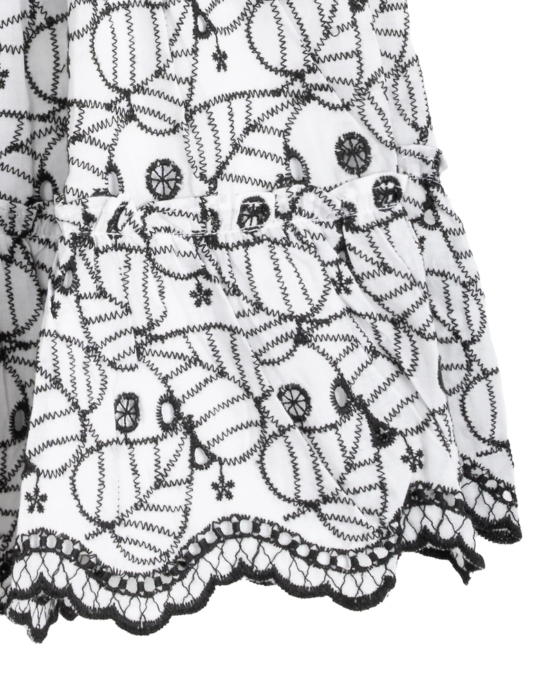 Rare Editions Toddler and Little Girls Enlarged Leaf Eyelet Dress
