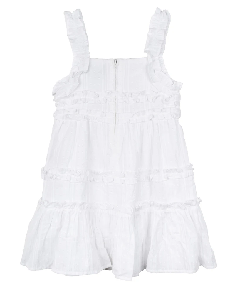 Rare Editions Toddler and Little Girls Clip-Dot Shadow Strip Dress