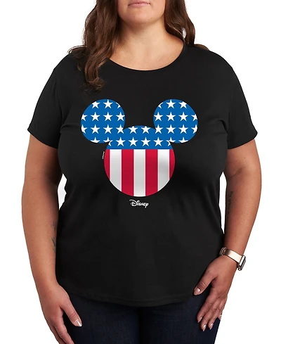 Hybrid Apparel Plus Disney Mickey Flag Head Graphic T-Shirt